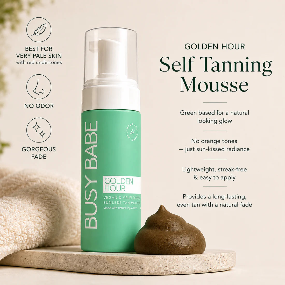 Busy Babe | Golden Hour Self Tan Mousse w/Mitt